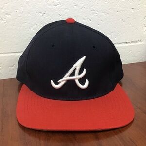 NWOT VTG American Needle Atlanta Braves Snapback Hat MLB Baseball Blue Wool Cap